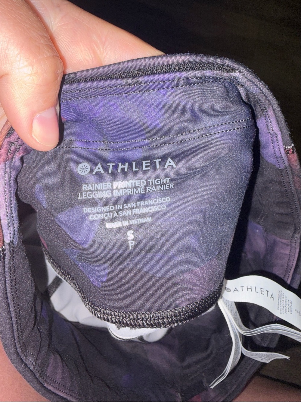 Athleta Women’s Rainier Printed Tight Leggings Night Bloom Black Activewear - Picture 4 of 7